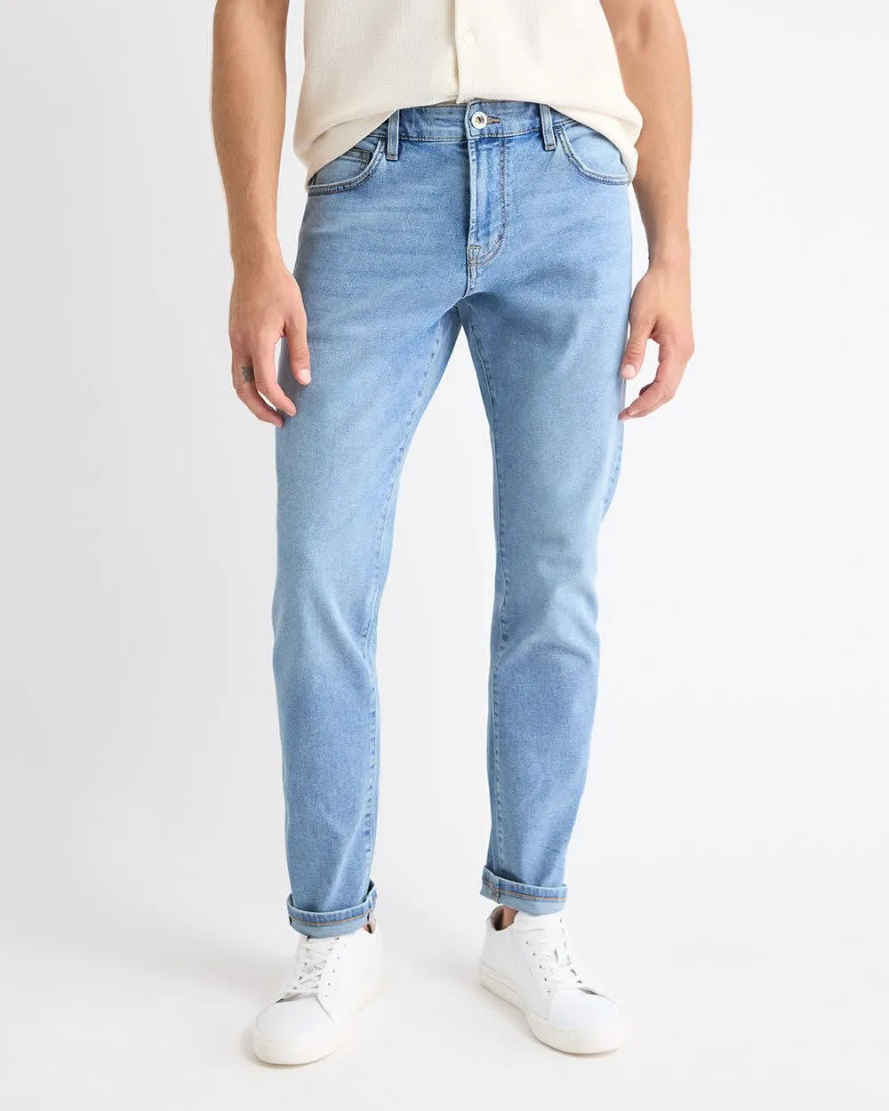 Slim-Fit Light-Wash Jeans sold by RW&CO.