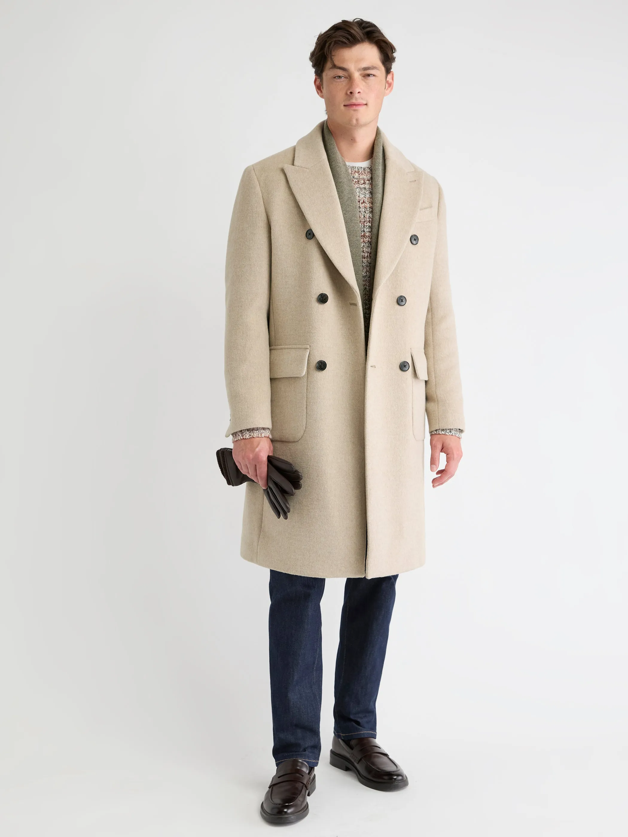 Classic Wool-Blend Coat with Tailored Collar sold by RW&CO.