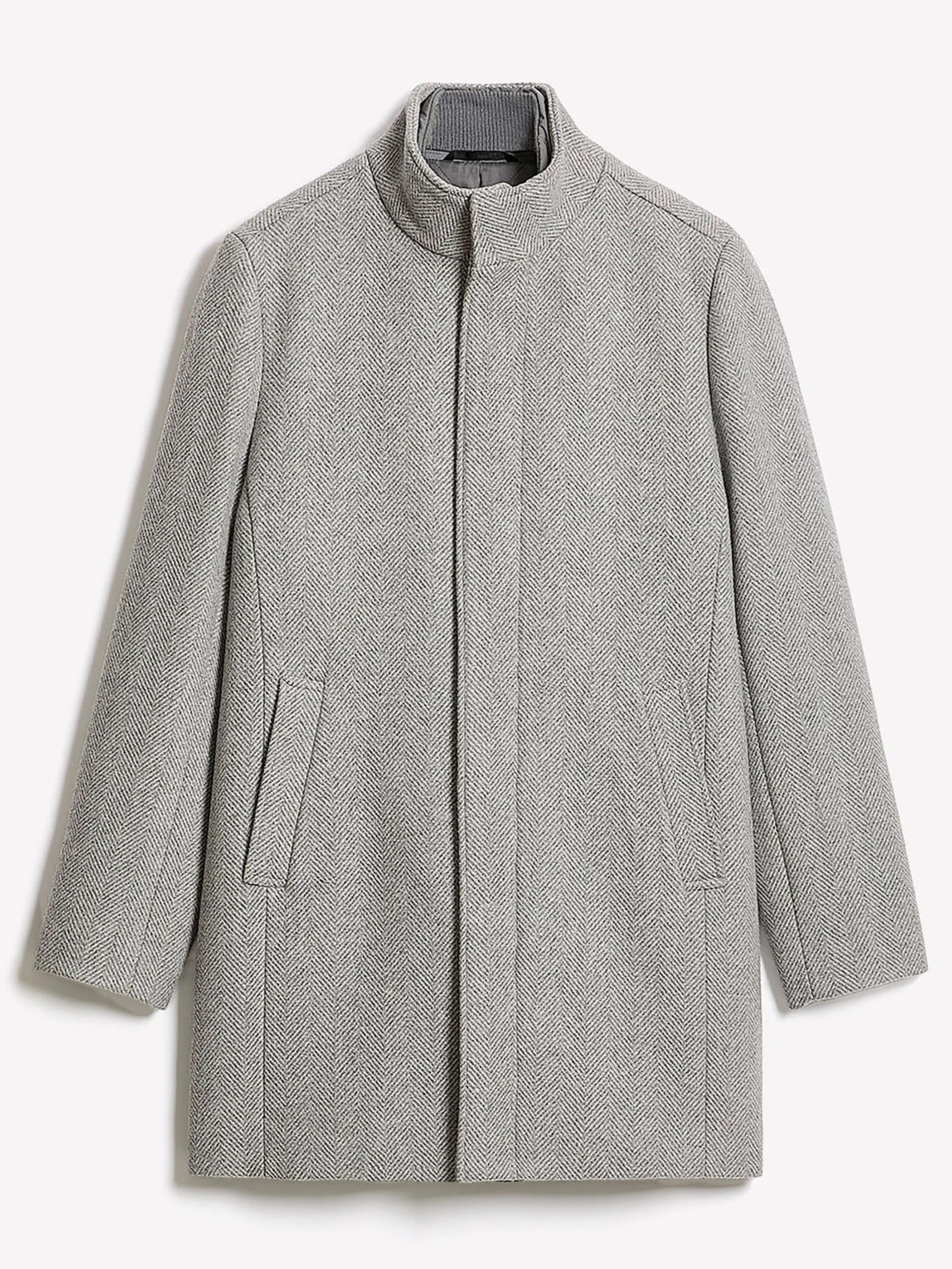 Classic Mock-Neck Herringbone Wool Coat with Dickey sold by RW&CO. product image thumbnail 4