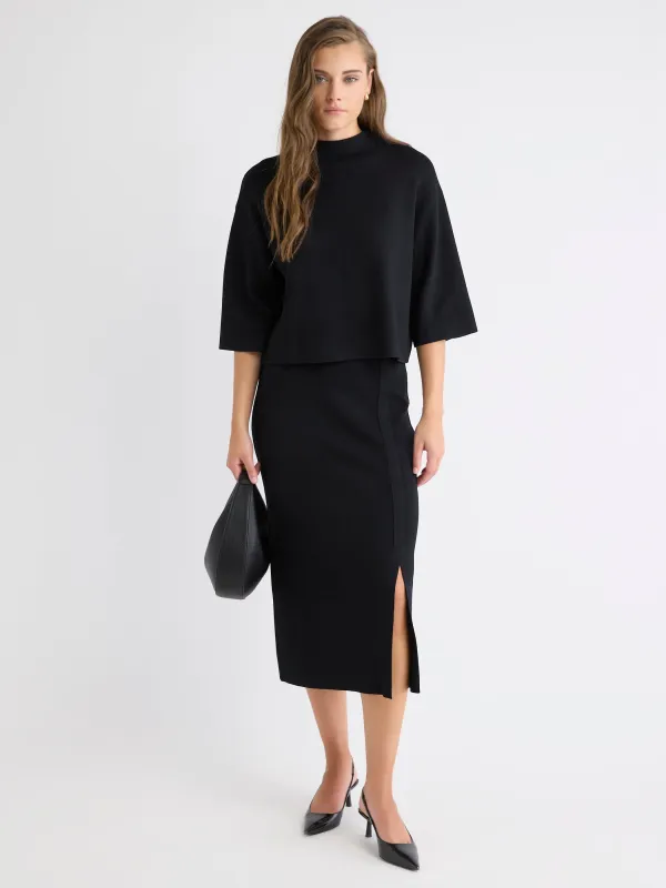 High-Rise Straight Sweater Midi Skirt sold by RW&CO.