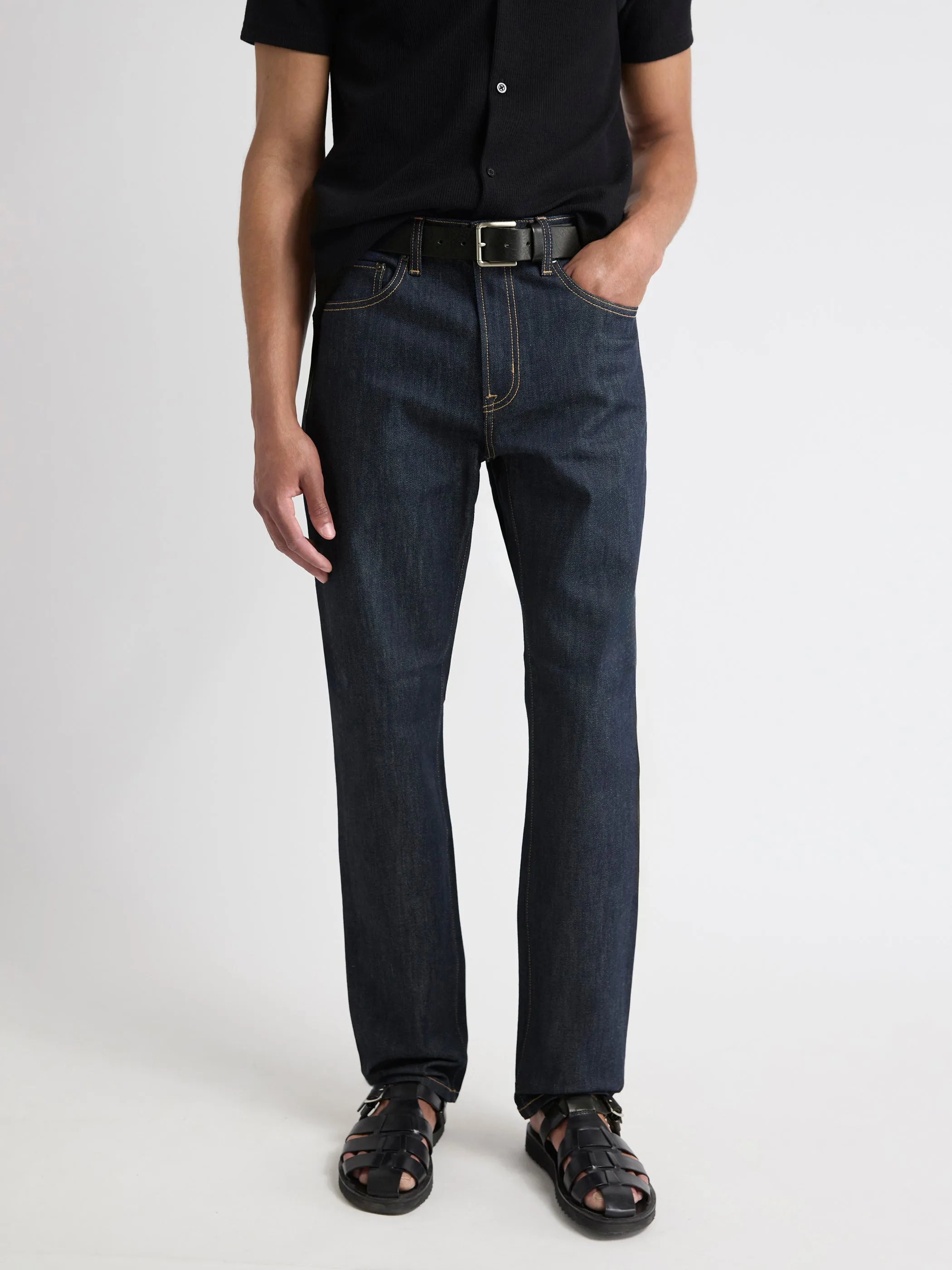 Dark-Wash Straight-Leg Jeans sold by RW&CO. product image thumbnail 2