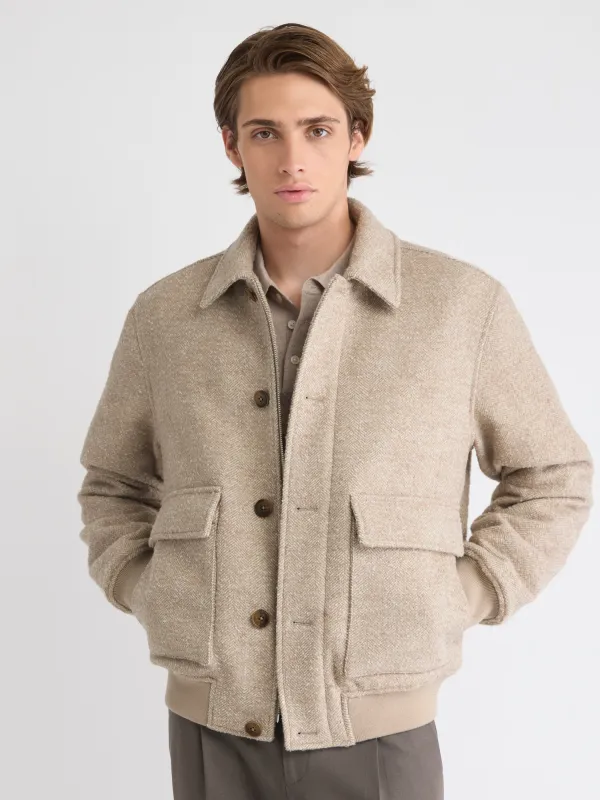 Wool-Blend Bomber Jacket sold by RW&CO.