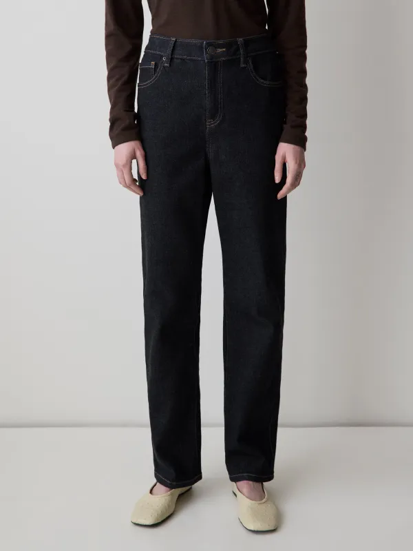 Dark-Wash Straight-Leg Jeans sold by RW&CO.