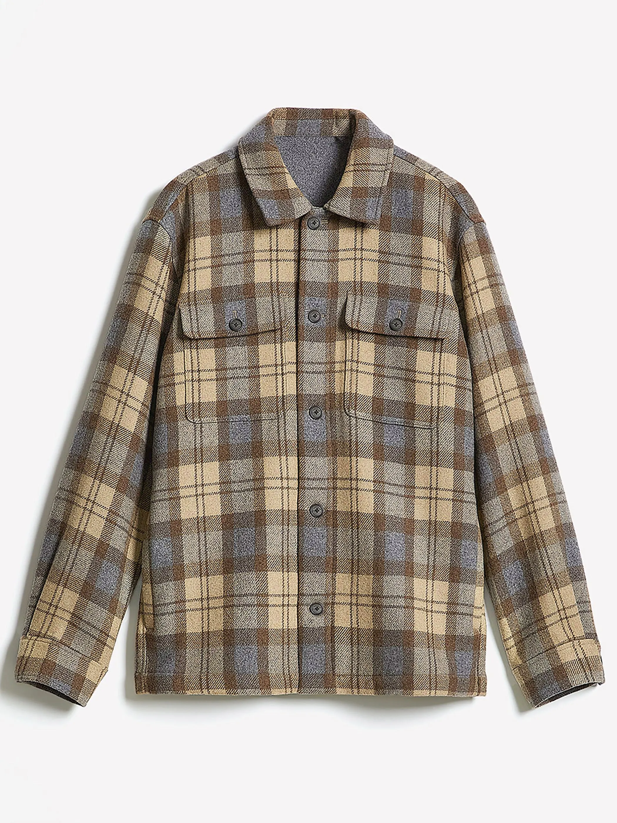 Plaid Wool Overshirt sold by RW&CO. product image thumbnail 4