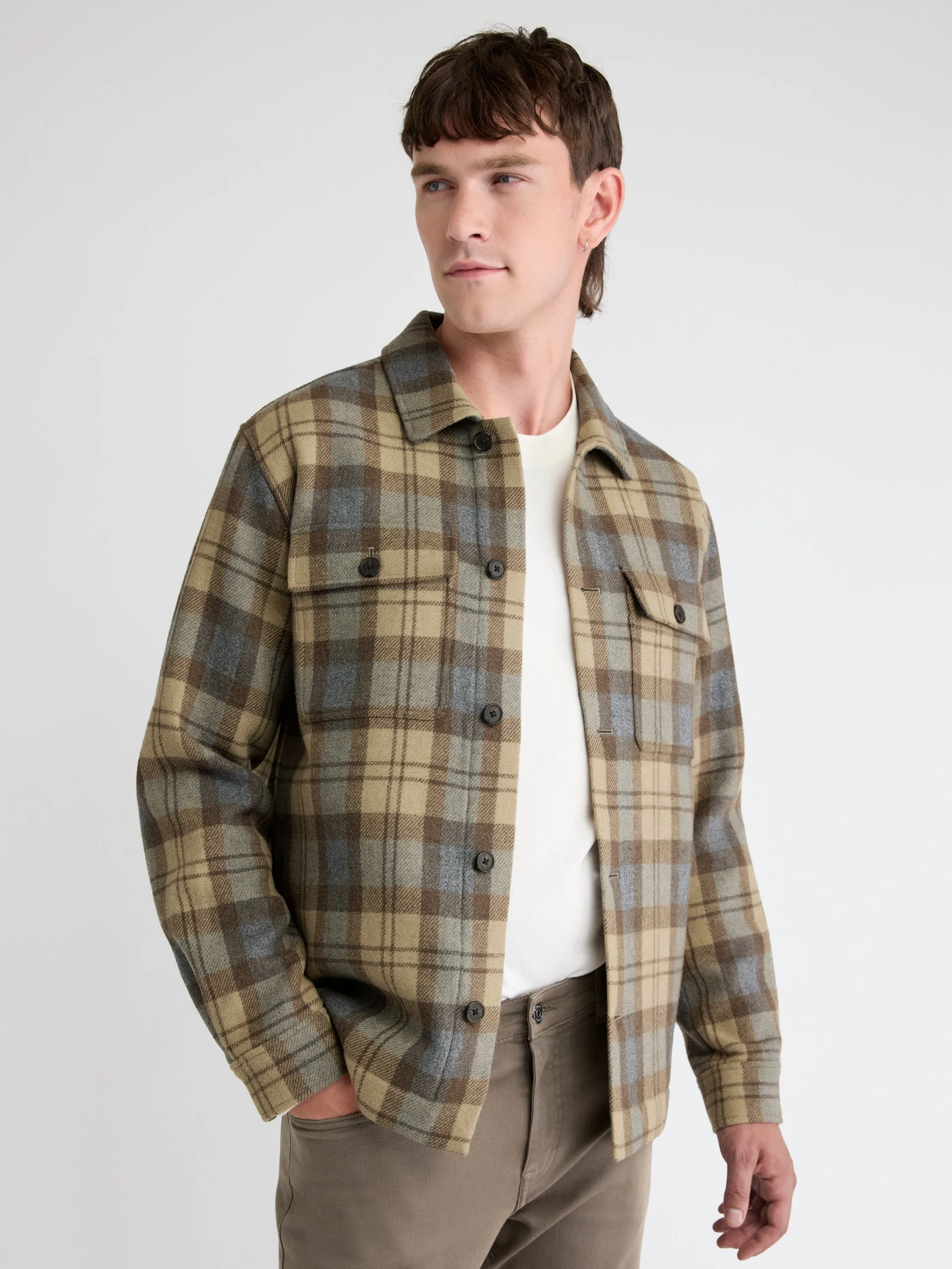 Plaid Wool Overshirt sold by RW&CO.