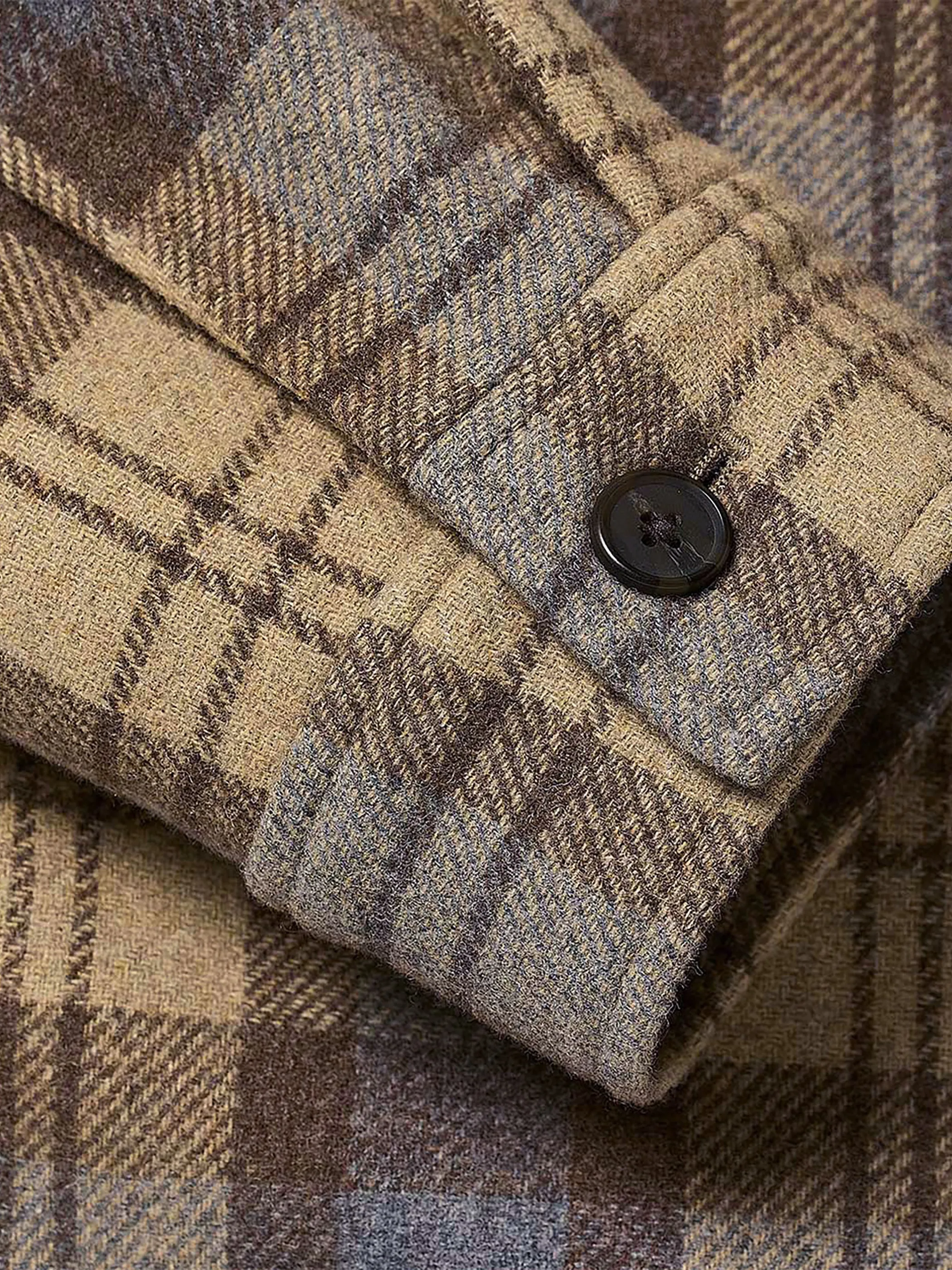 Plaid Wool Overshirt sold by RW&CO. product image thumbnail 5