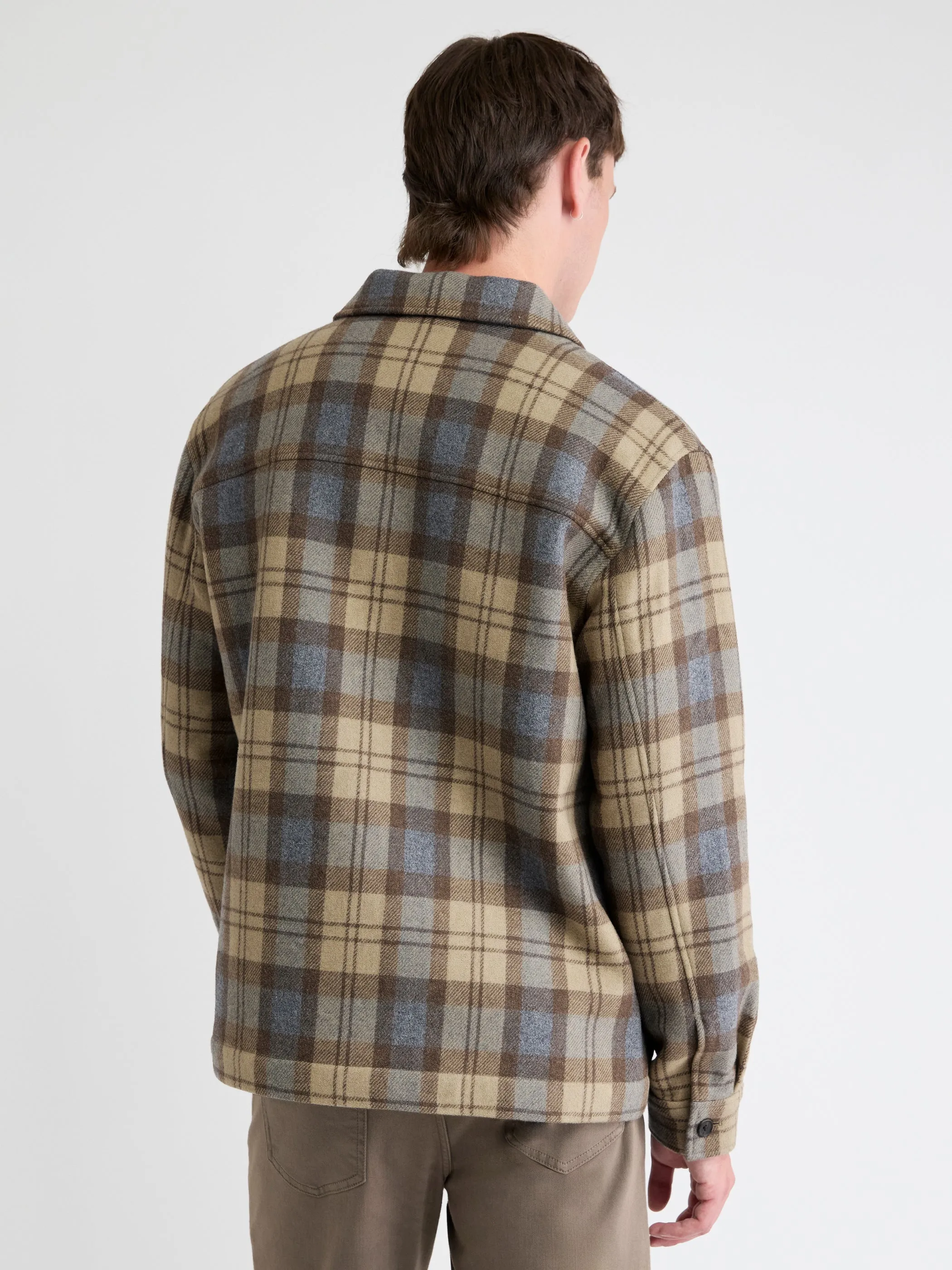 Plaid Wool Overshirt sold by RW&CO. product image thumbnail 3