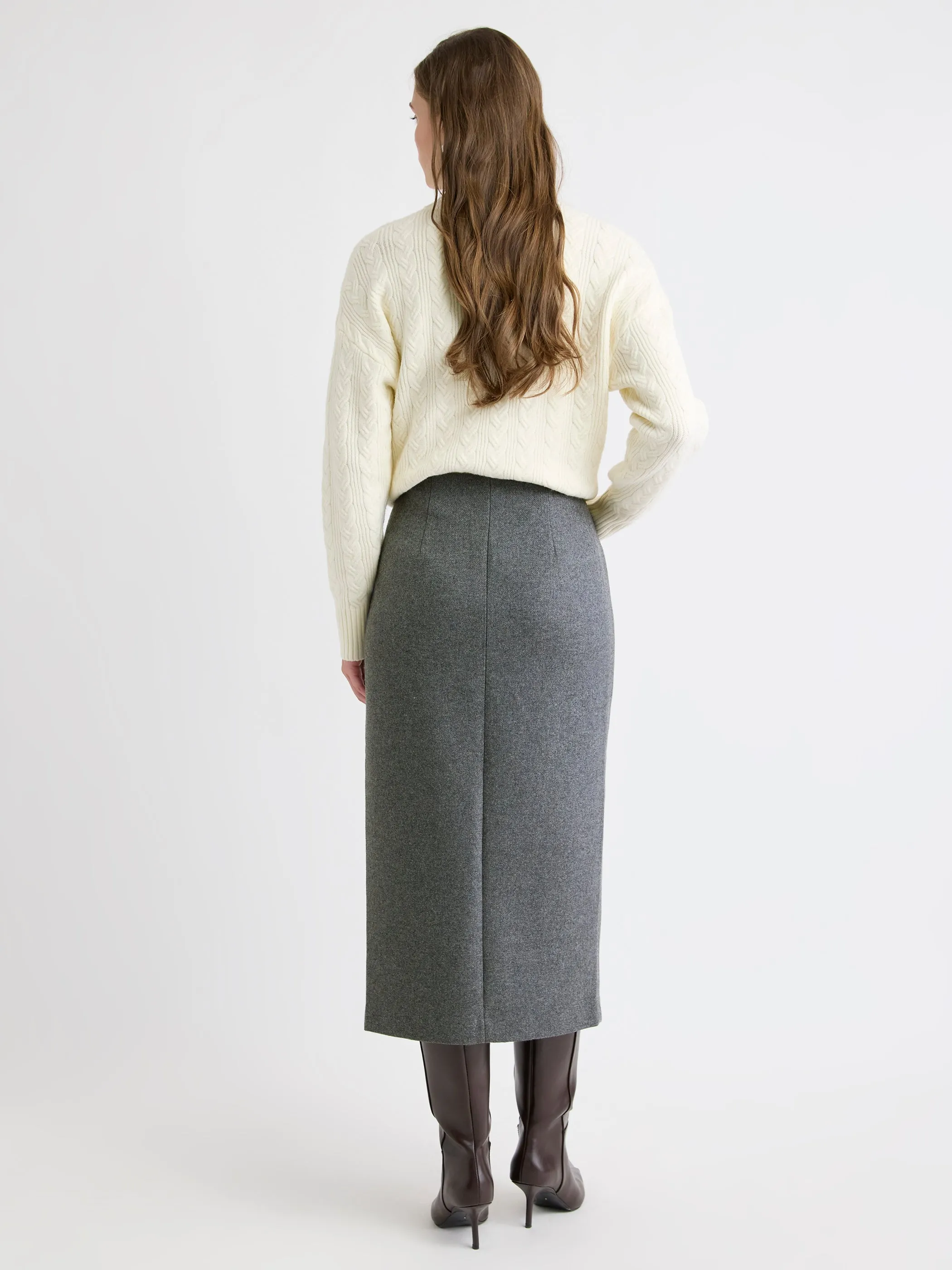 Melton Pencil Midi Skirt sold by RW&CO. product image thumbnail 3