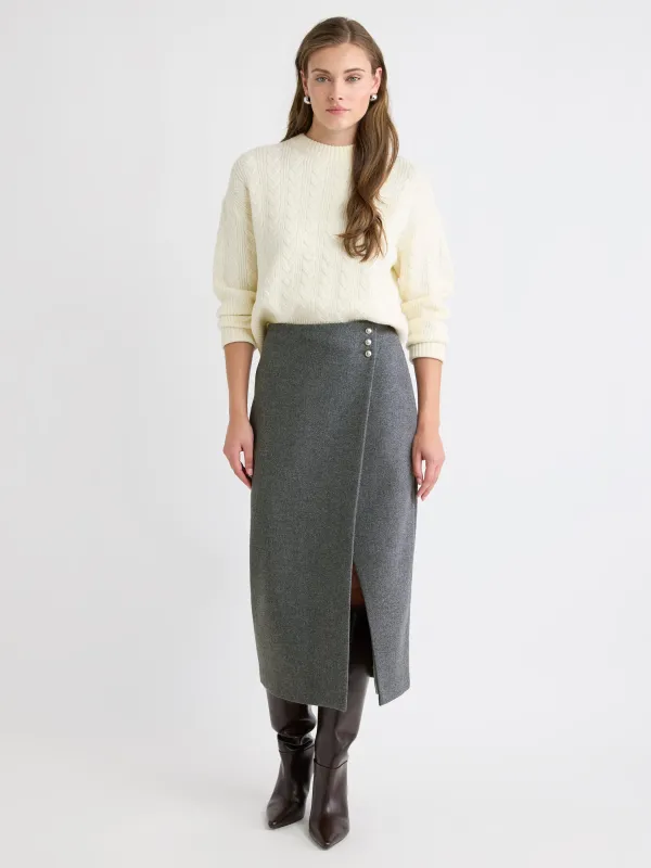 Melton Pencil Midi Skirt sold by RW&CO.