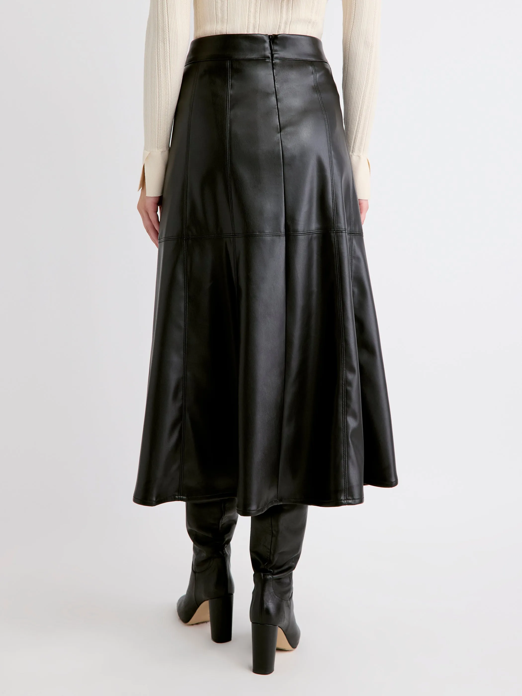Ultra-High-Rise Faux-Leather Midi Skirt sold by RW&CO. product image thumbnail 3