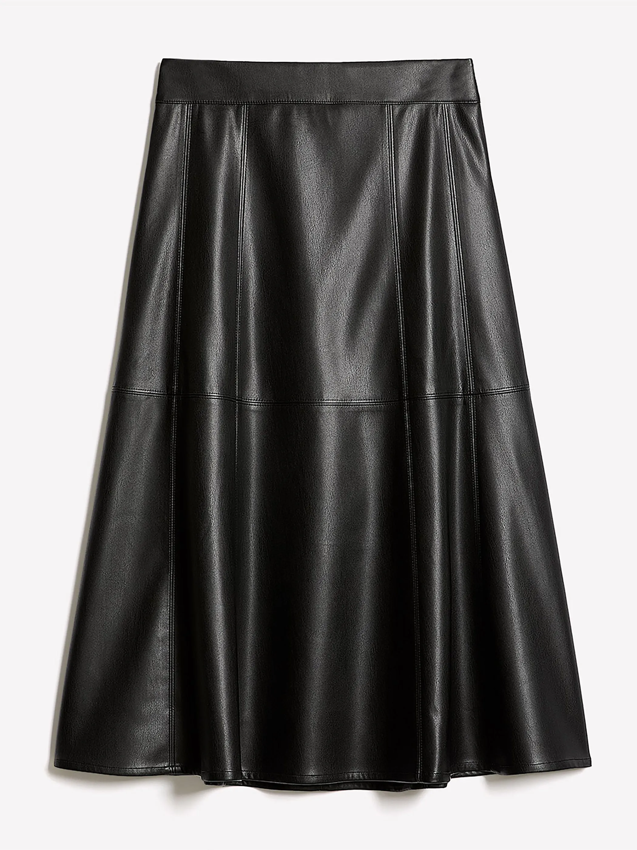 Ultra-High-Rise Faux-Leather Midi Skirt sold by RW&CO. product image thumbnail 4