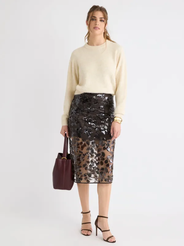 High-Rise Sequin Midi Skirt sold by RW&CO.