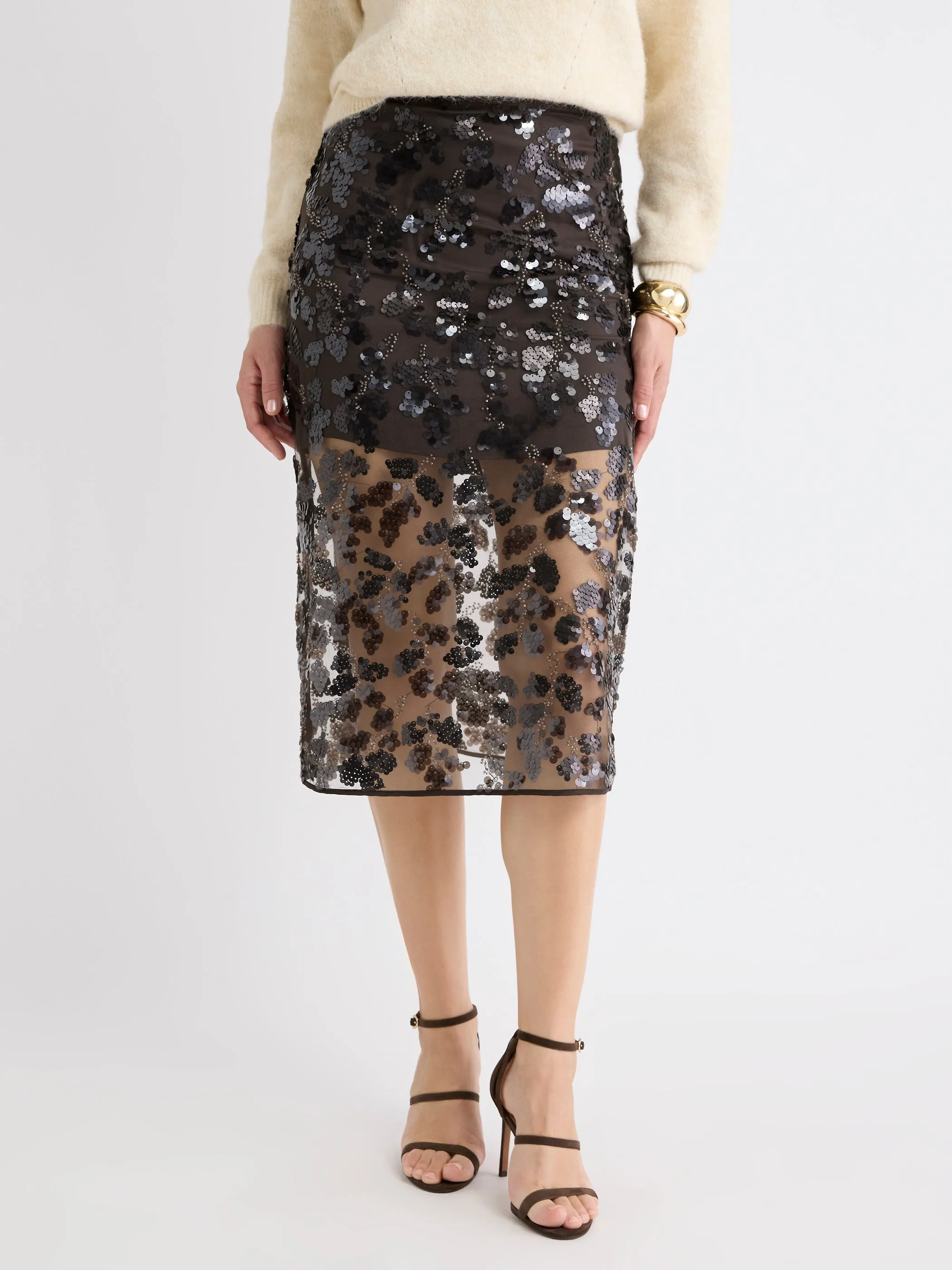 High-Rise Sequin Midi Skirt sold by RW&CO. product image thumbnail 2