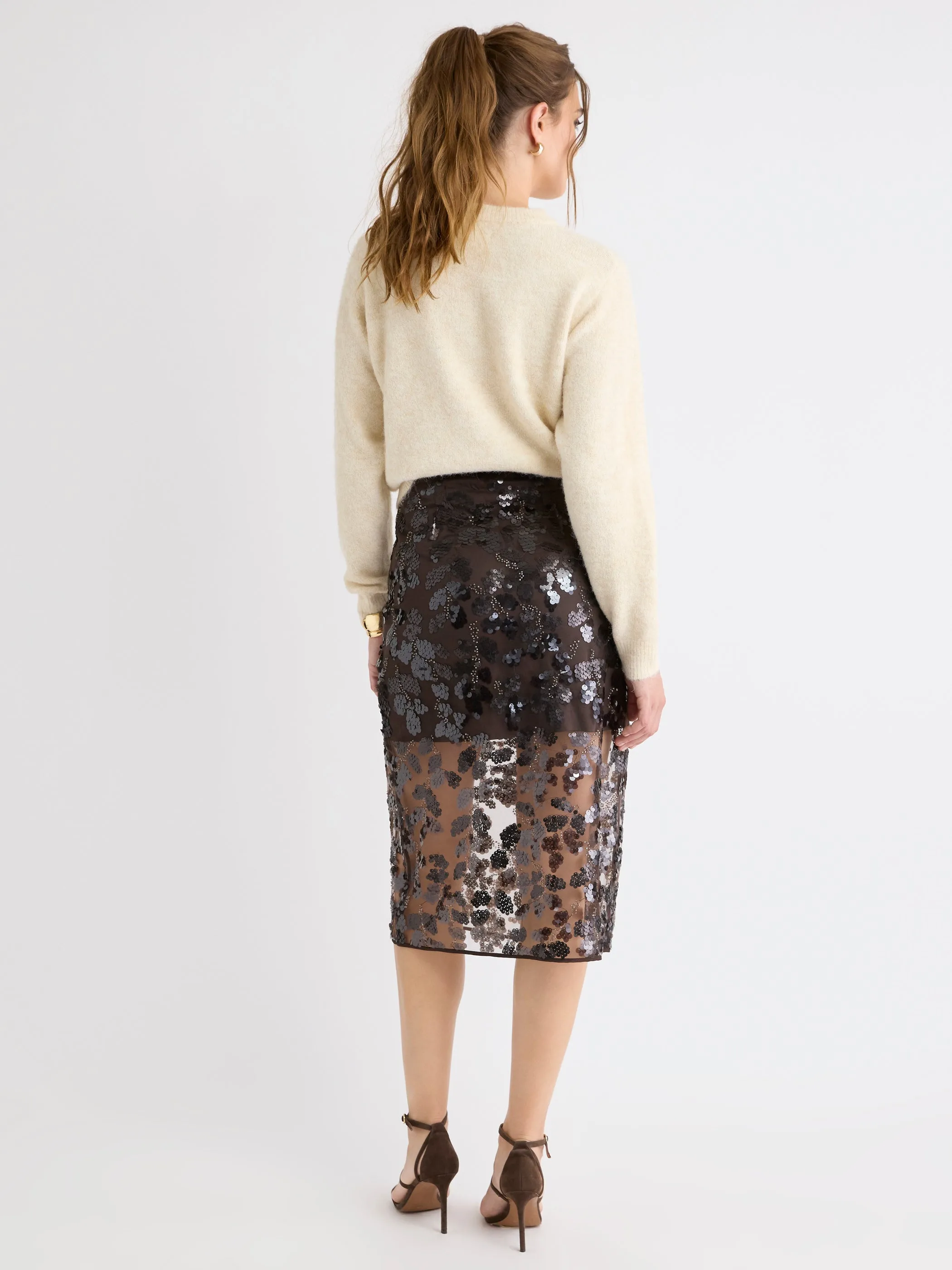 High-Rise Sequin Midi Skirt sold by RW&CO. product image thumbnail 3
