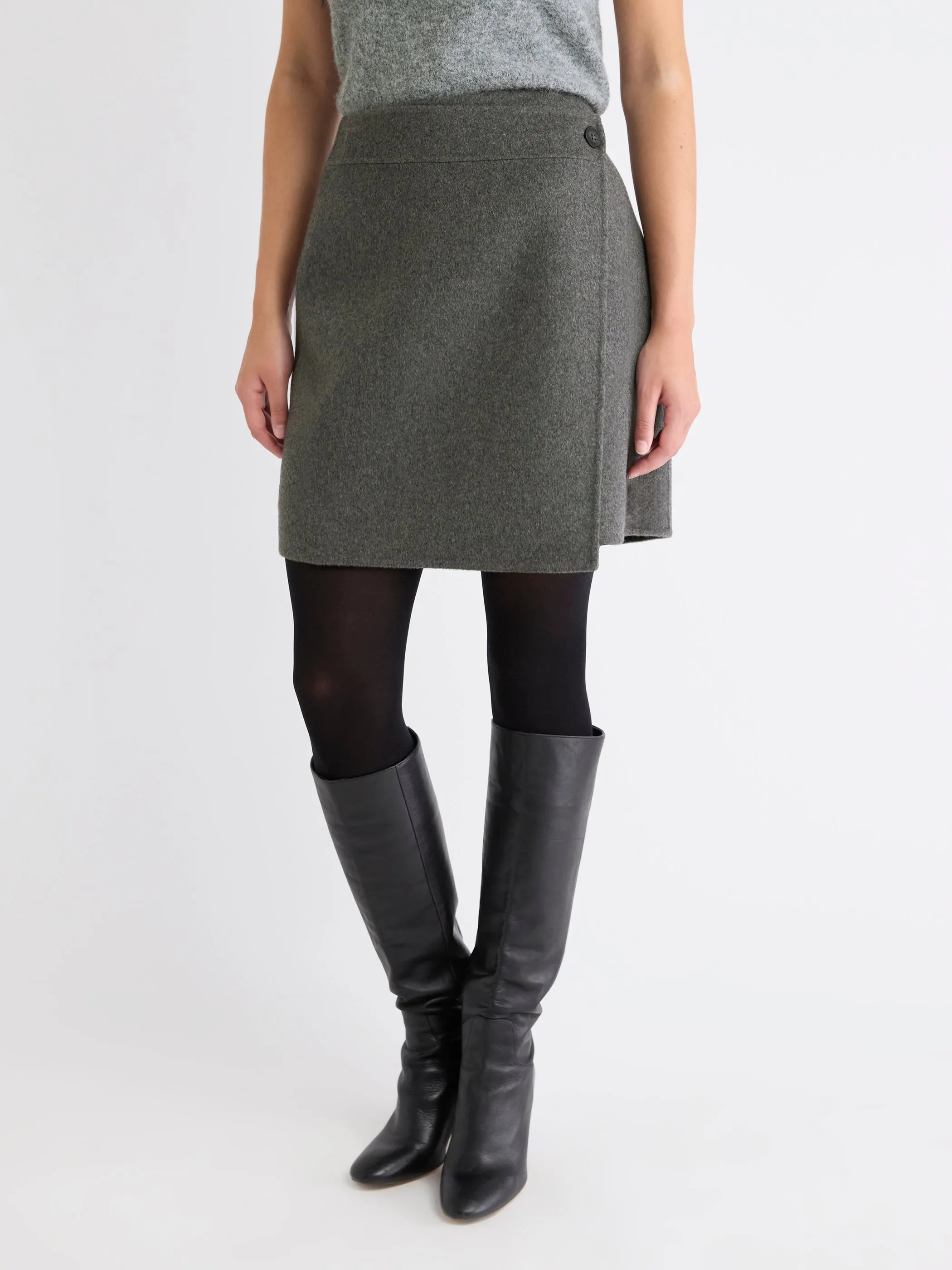 Melton Wrap Mini Skirt sold by RW&CO. product image thumbnail 2