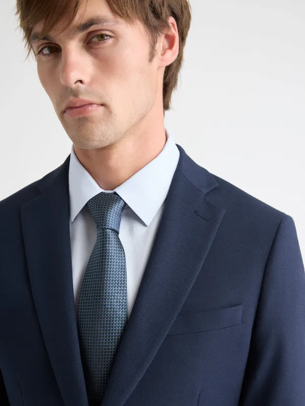 Blue Regular Tie with Geometric Pattern sold by RW&CO.