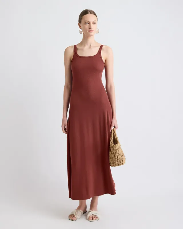 Sleeveless Square-Neck Ribbed Midi Dress sold by RW&CO.