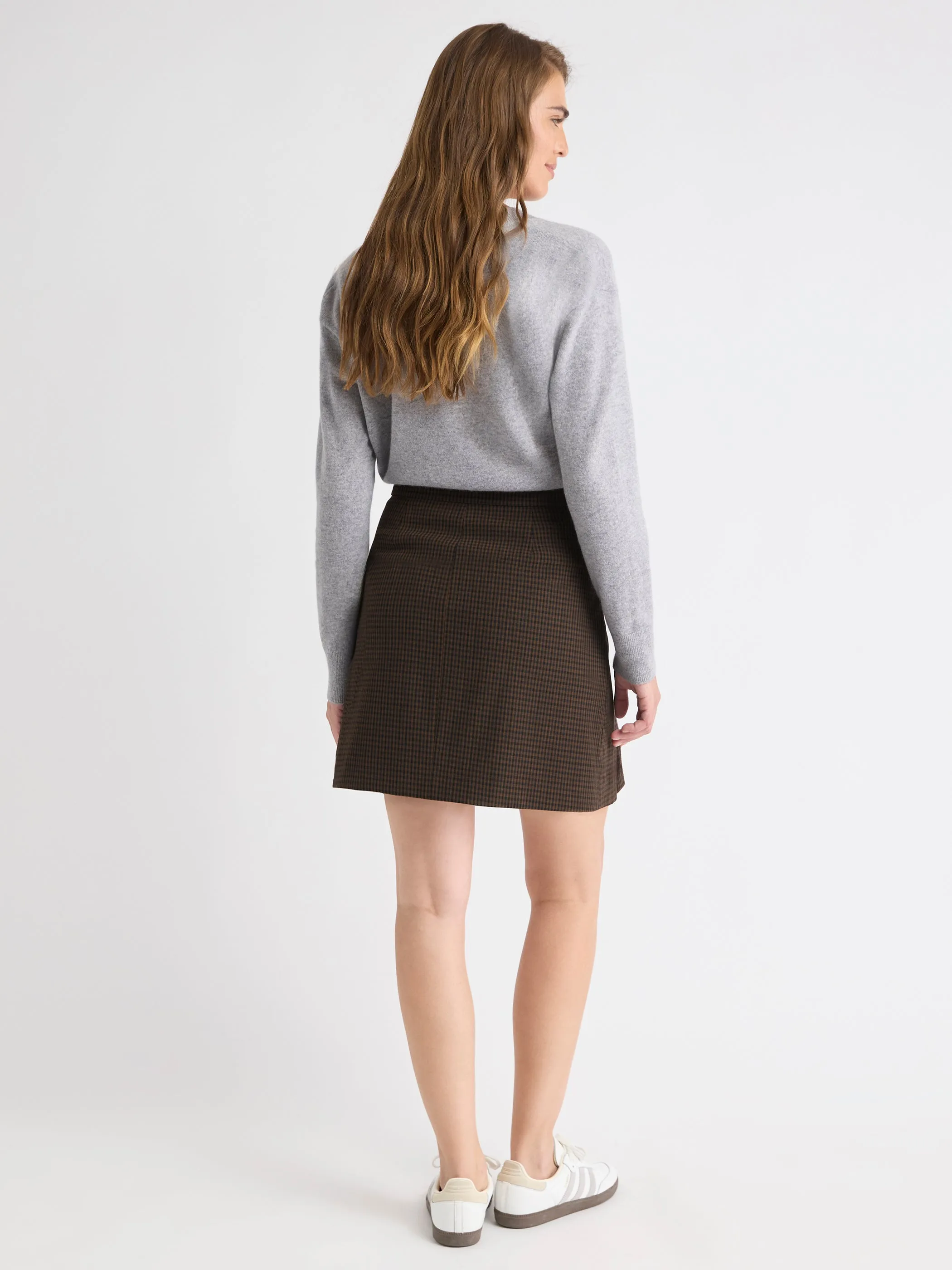 Ultra High-Rise Pleated Plaid Twill Mini Skirt sold by RW&CO. product image thumbnail 3