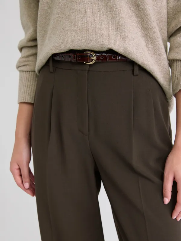 Leather Belt with Crocodile-Skin Pattern sold by RW&CO.