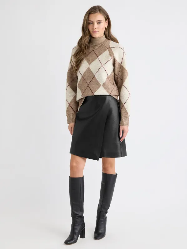 Faux Leather Mini Wrap Skirt sold by RW&CO.