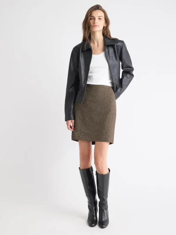 Straight Herringbone Mini Skirt sold by RW&CO.