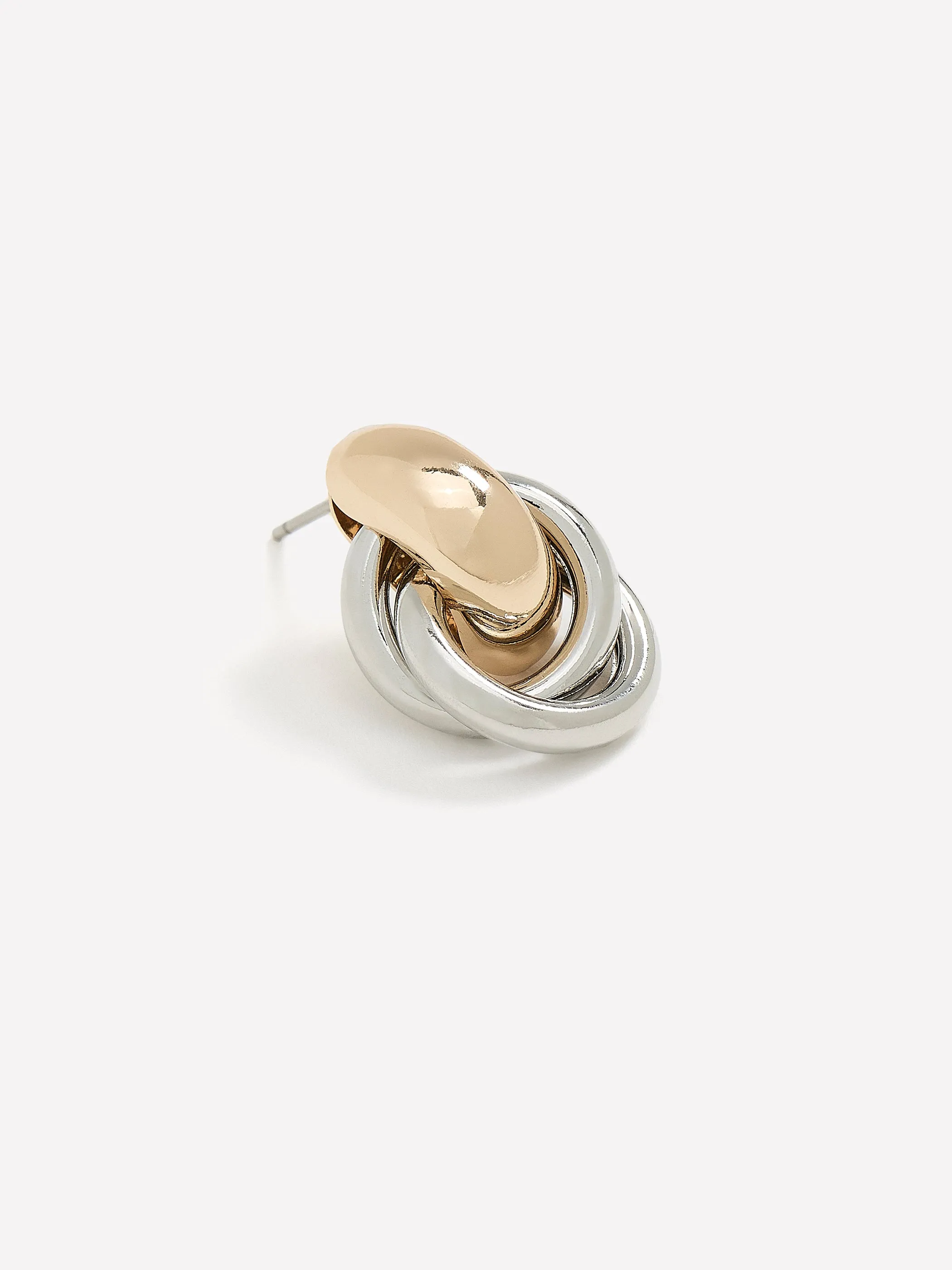 Two-Tone Door-Knocker Earrings sold by RW&CO. product image thumbnail 2