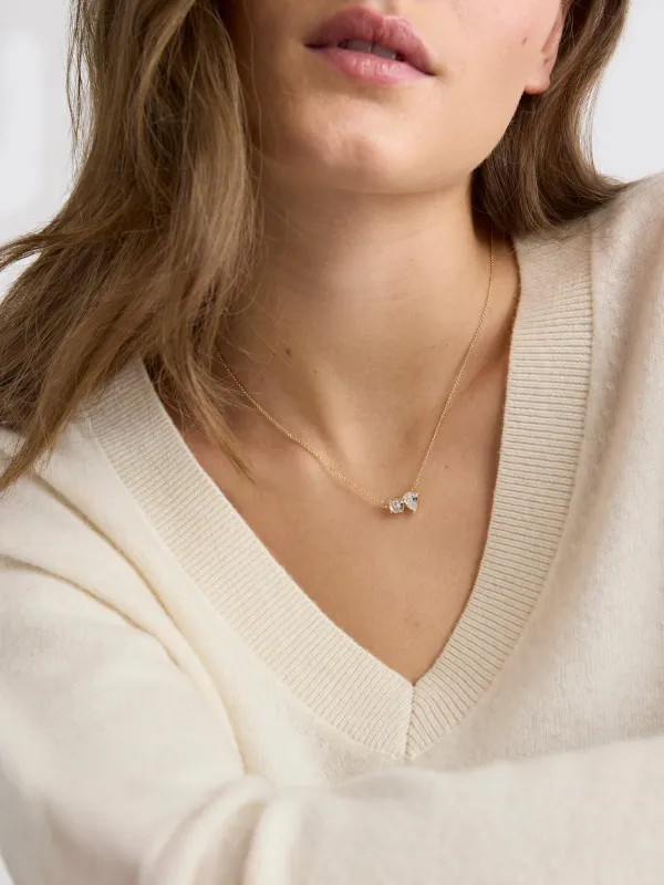 Short Necklace with Two-Gem Pendant made by RW&CO.