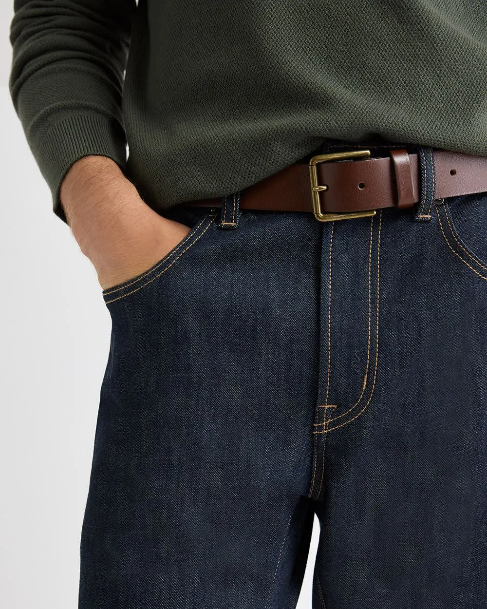 Italian Leather Casual Belt sold by RW&CO. product image thumbnail 4