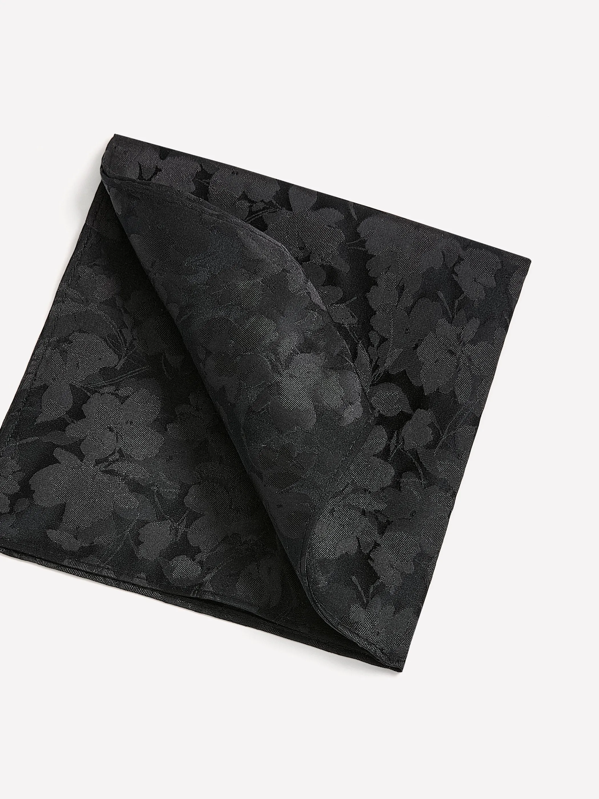 Black Handkerchief with Tonal Floral Pattern sold by RW&CO. product image thumbnail 2