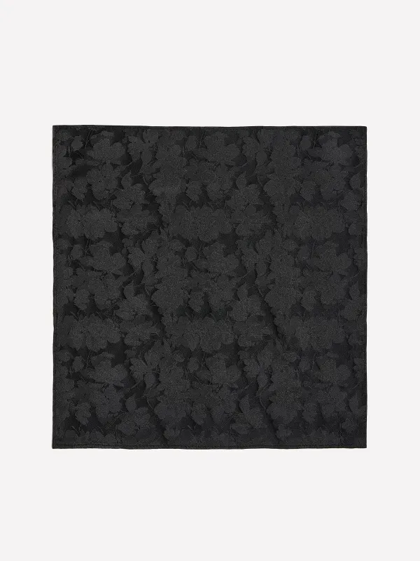 Black Handkerchief with Tonal Floral Pattern sold by RW&CO.