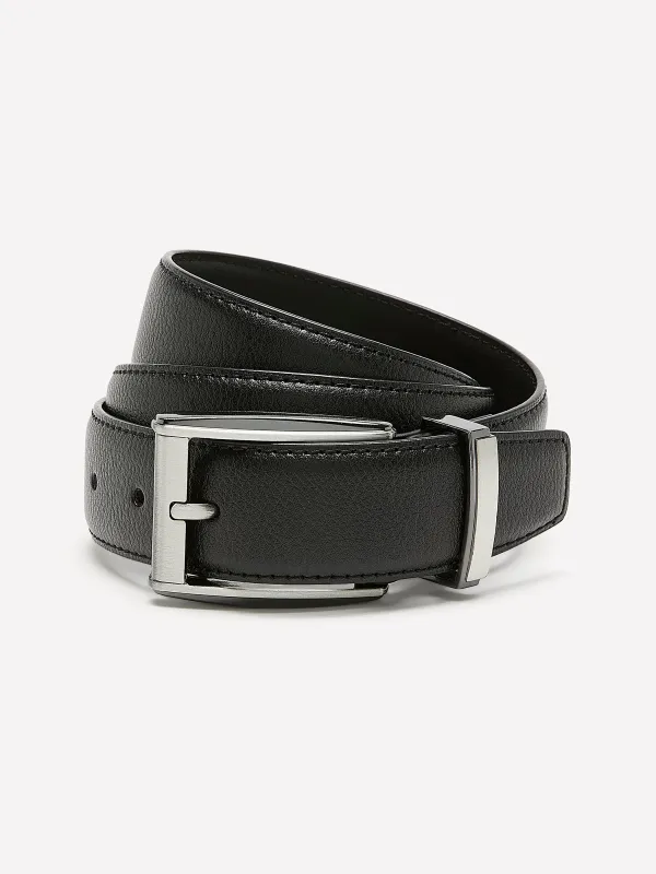 Black Leather Belt with Square Buckle sold by RW&CO.