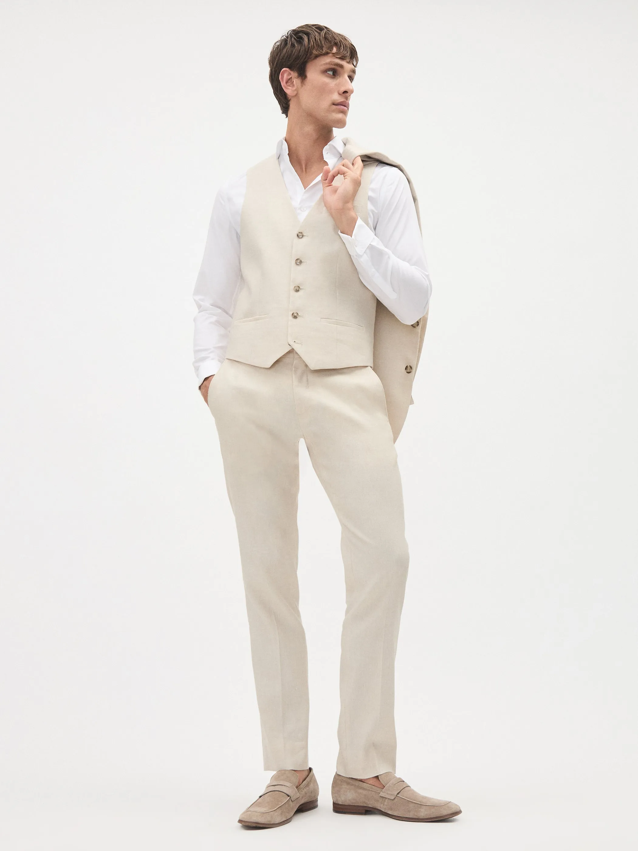 Stretch Linen Suit Vest sold by RW&CO. product image thumbnail 2