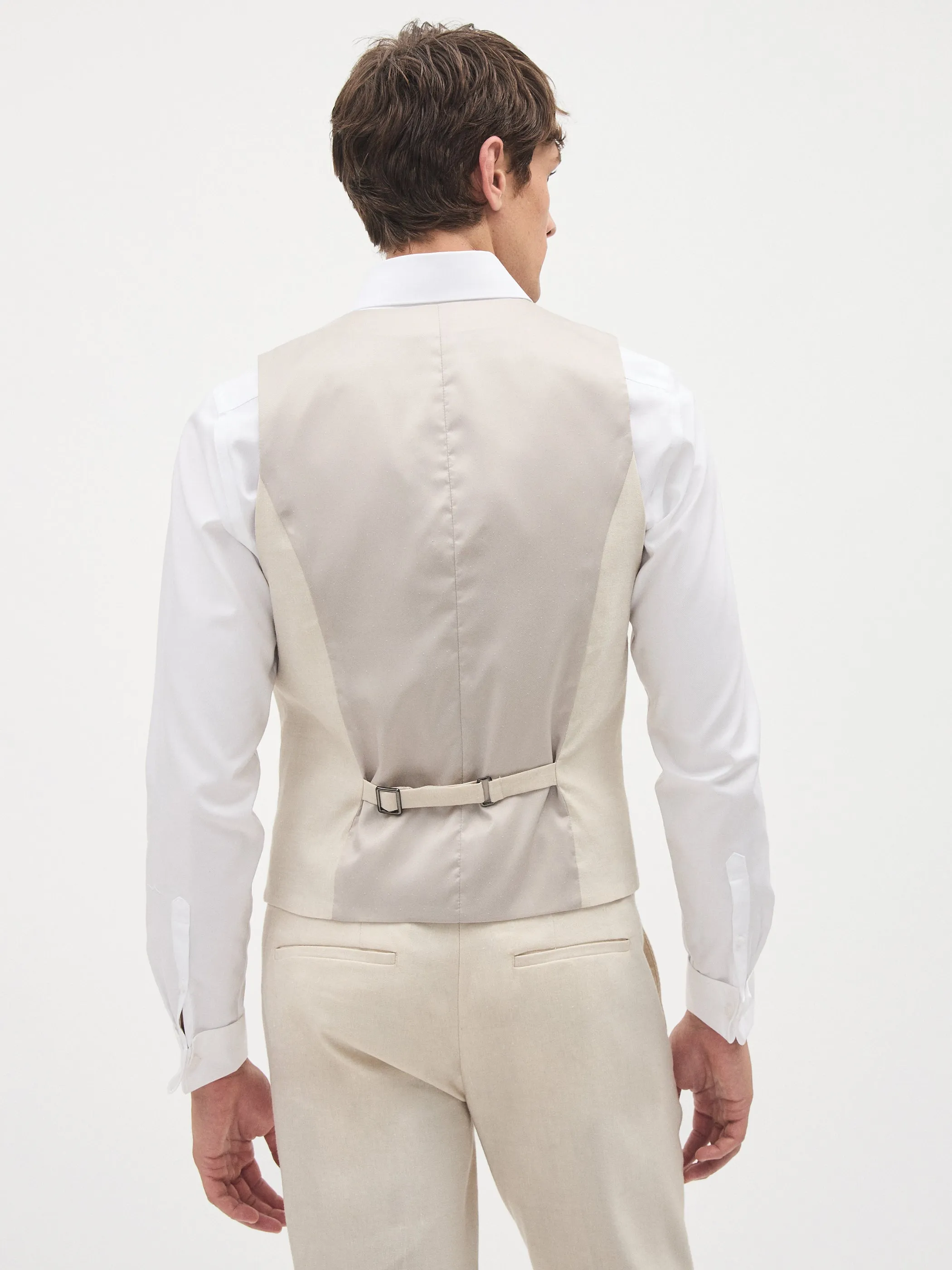 Stretch Linen Suit Vest sold by RW&CO. product image thumbnail 3