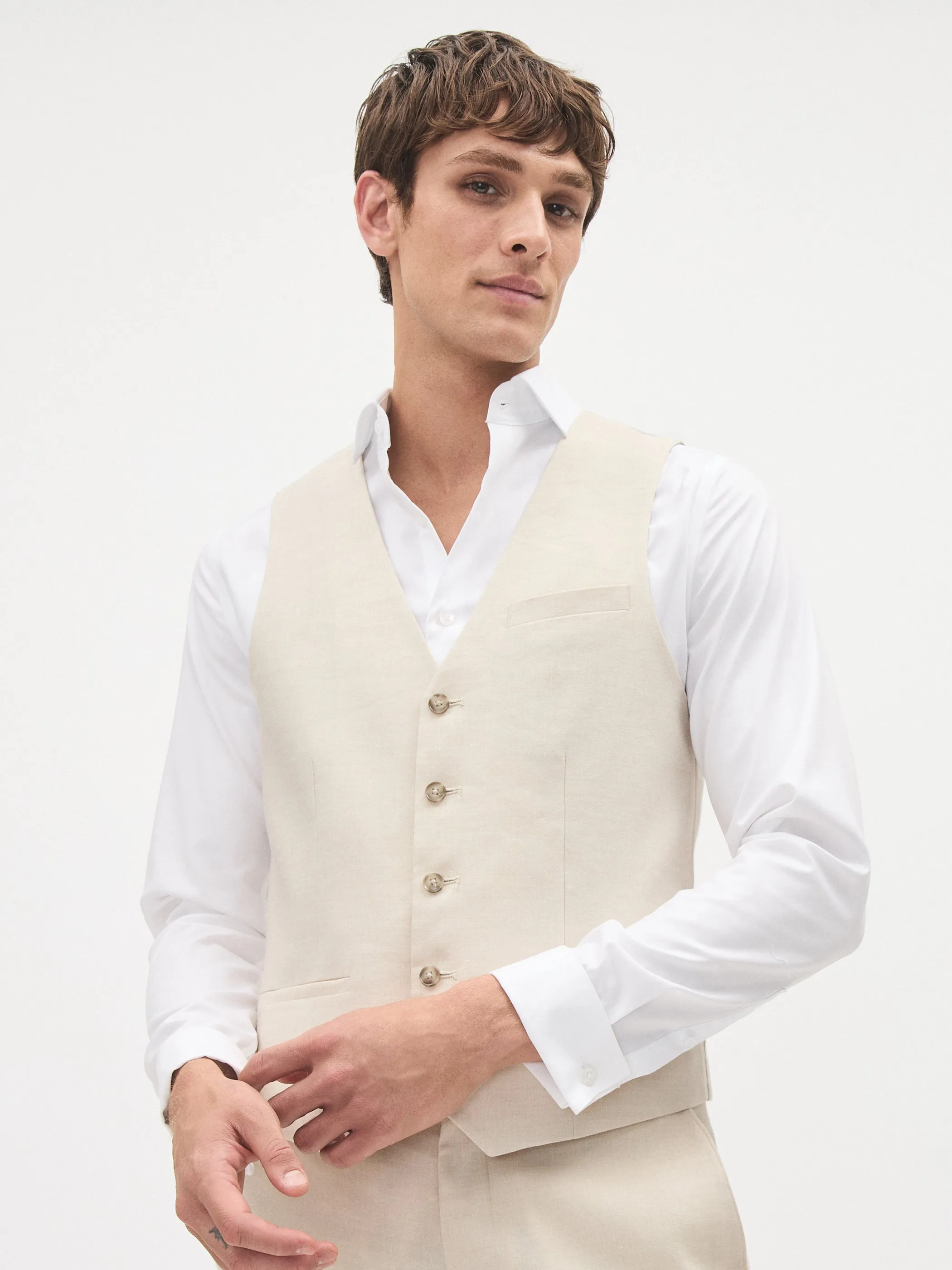 Stretch Linen Suit Vest sold by RW&CO.