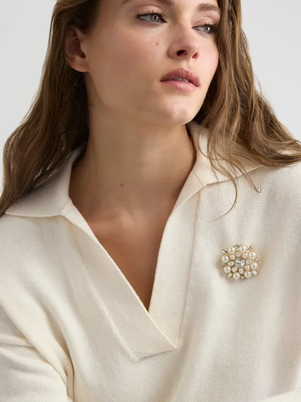Pearl Brooch with Rhinestones sold by RW&CO.