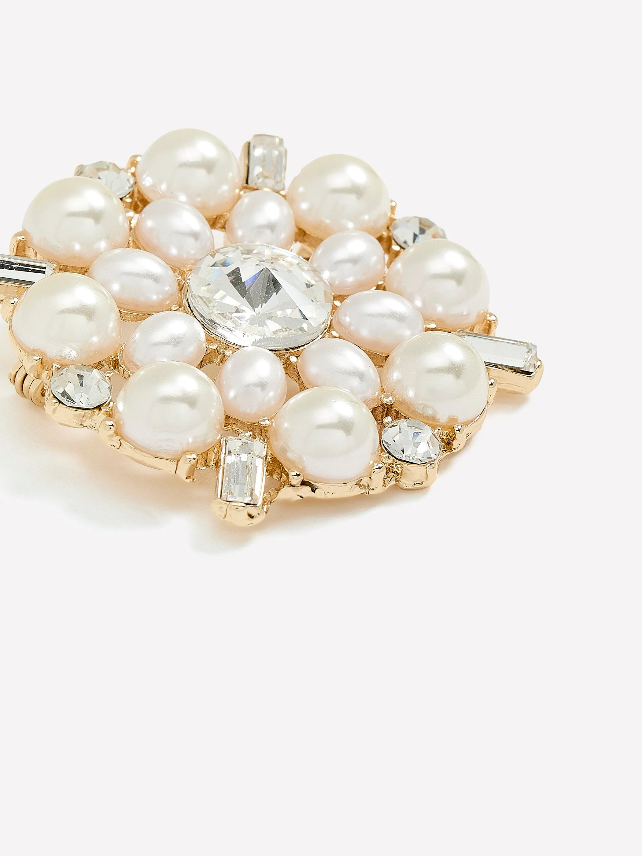 Pearl Brooch with Rhinestones sold by RW&CO. product image thumbnail 3
