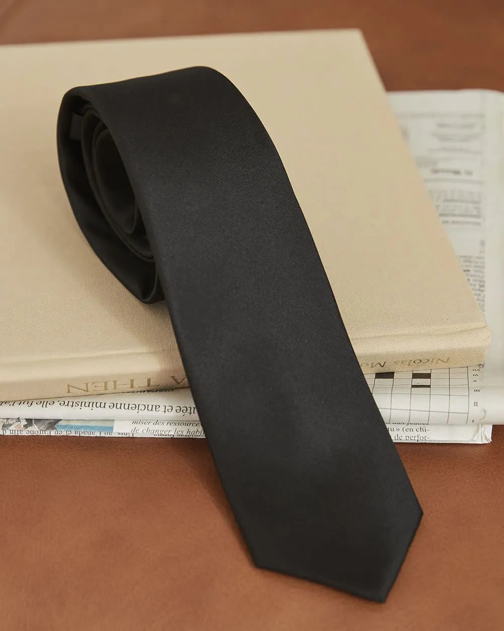 Skinny Dark Solid Tie sold by RW&CO. product image thumbnail 5