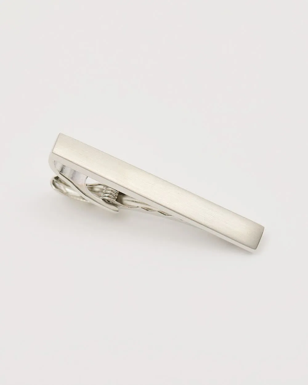 Matte silver tie bar sold by RW&CO.