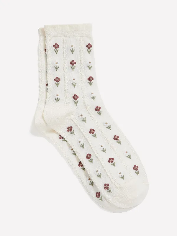 Floral Crew Socks sold by RW&CO.