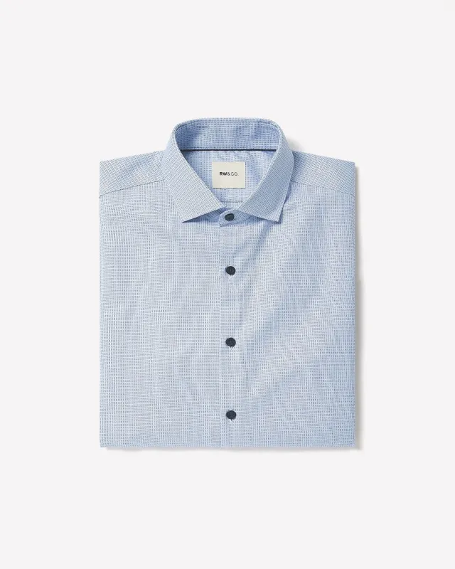 Light Blue Slim-Fit Dobby Dress Shirt sold by RW&CO.