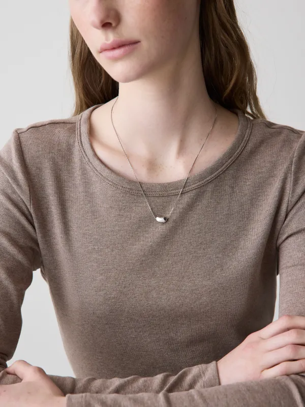 Delicate Chain Necklace with Bean Pendant sold by RW&CO.