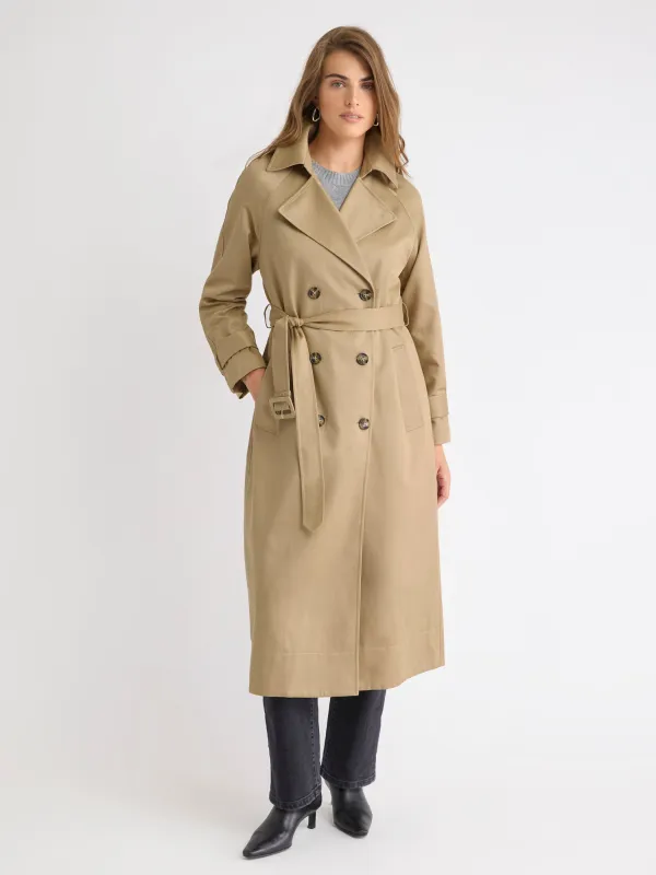 Water-Repellant Long Double-Breasted Trench Coat sold by RW&CO.