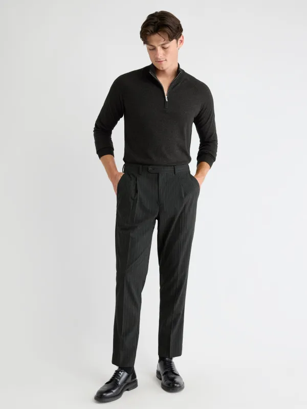 Striped Tapered-Leg Pleated Dress Pant sold by RW&CO.