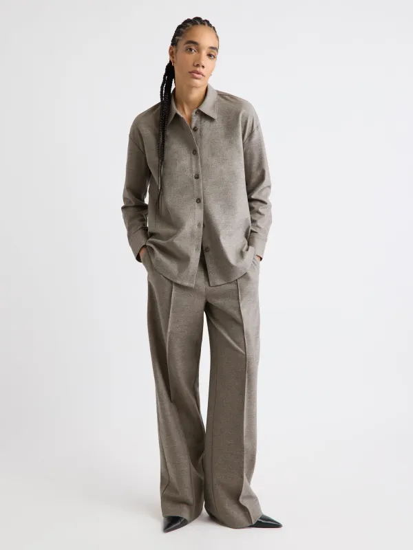 Taupe High-Rise Wide-Leg Pant sold by RW&CO.