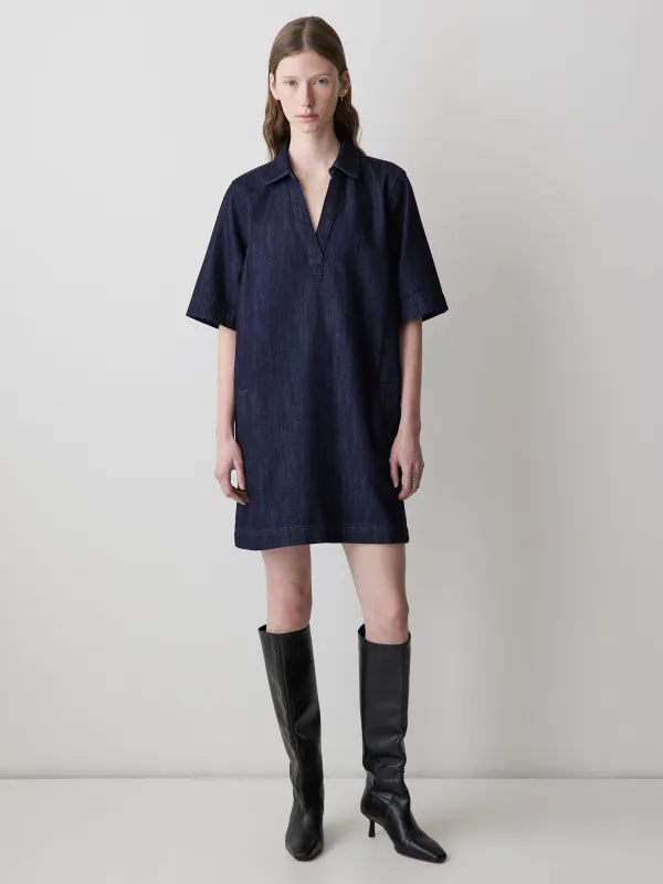 Short-Sleeve Mini Denim Dress sold by RW&CO.