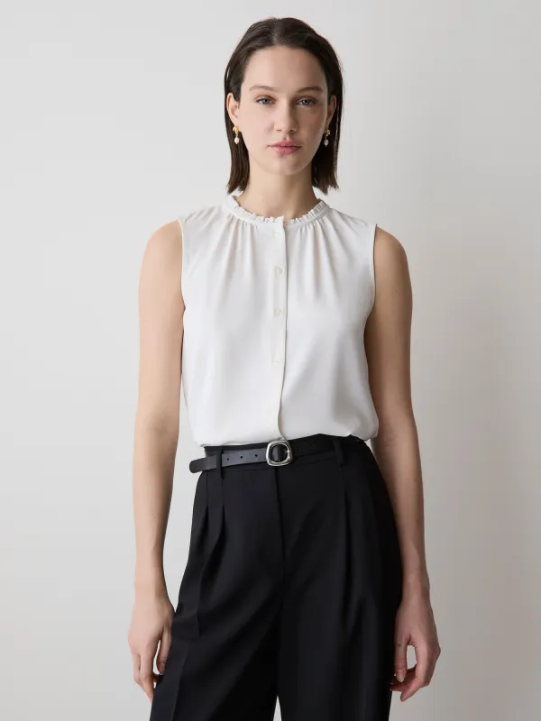 Sleeveless Buttoned-Down Blouse sold by RW&CO.