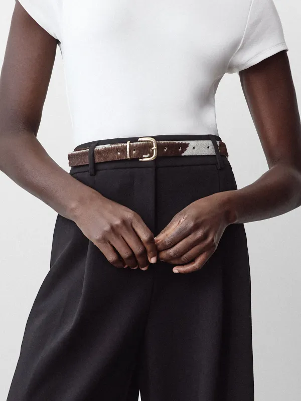 Leather Belt with Cow Print Pattern sold by RW&CO.