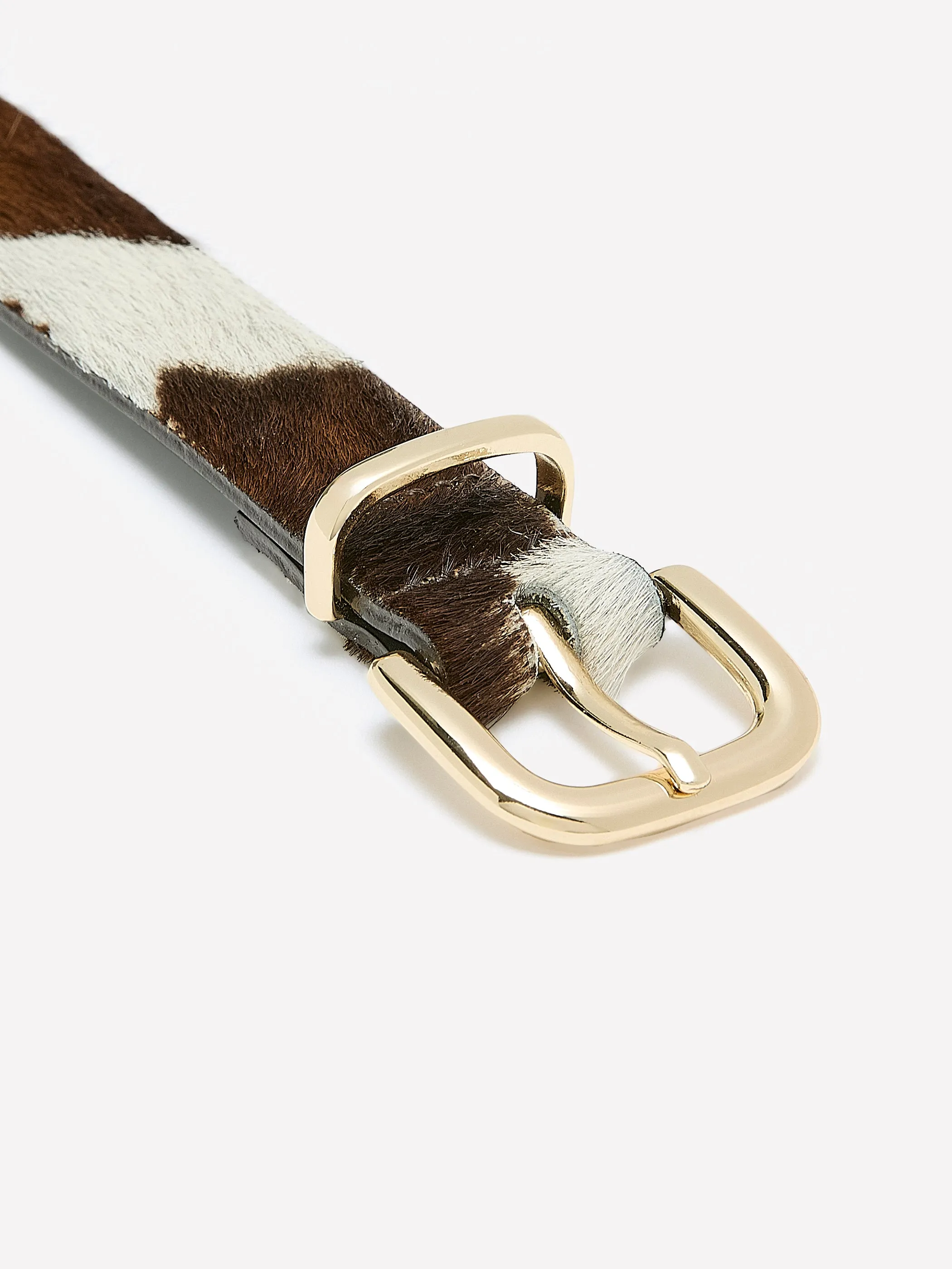 Leather Belt with Cow Print Pattern sold by RW&CO. product image thumbnail 3