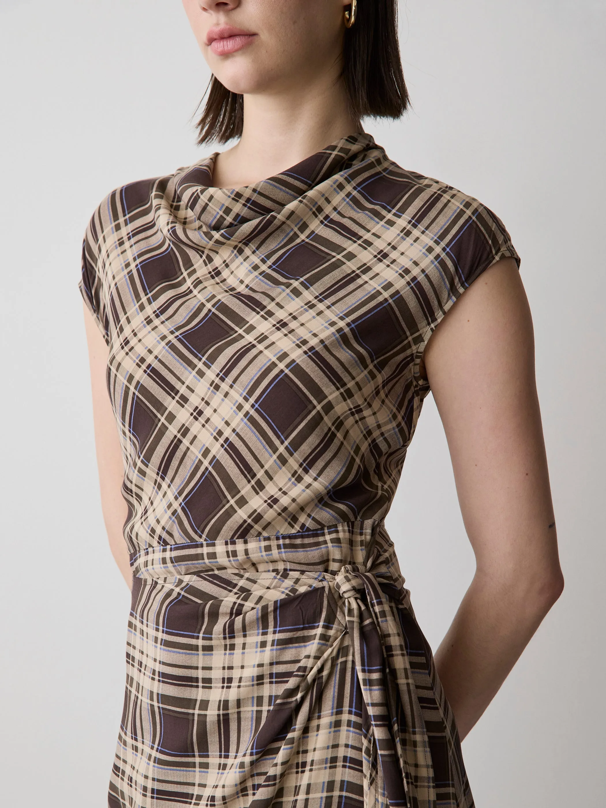 Extended-Sleeve Cowl-Neck Midi Dress with Wrap Detail sold by RW&CO. product image thumbnail 4