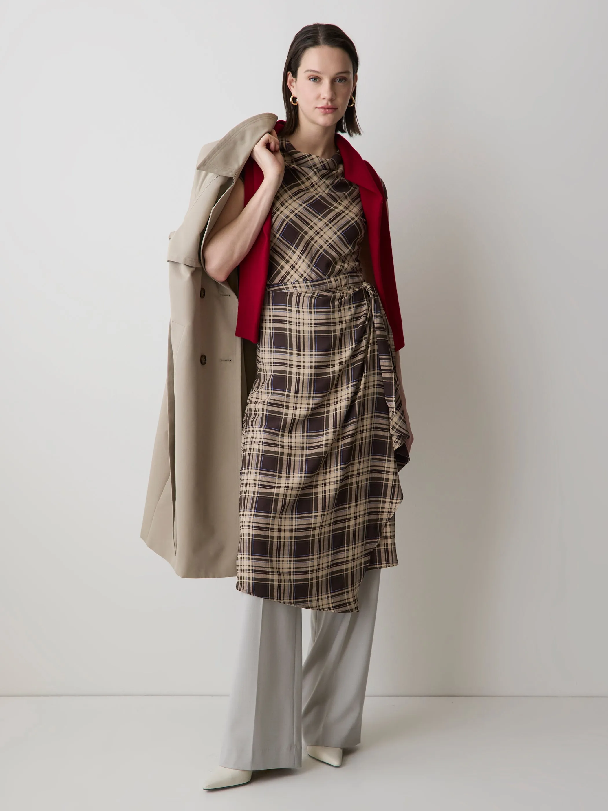 Extended-Sleeve Cowl-Neck Midi Dress with Wrap Detail sold by RW&CO.